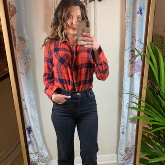 3/$18 • Merona • Plaid Flannel Button Down • L - Picture 2 of 12